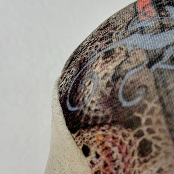 VNT 90s Sheer Flower Graphic Fairy Mesh Short Sleeve Top XL Made in USA B' Time - Picture 10 of 10